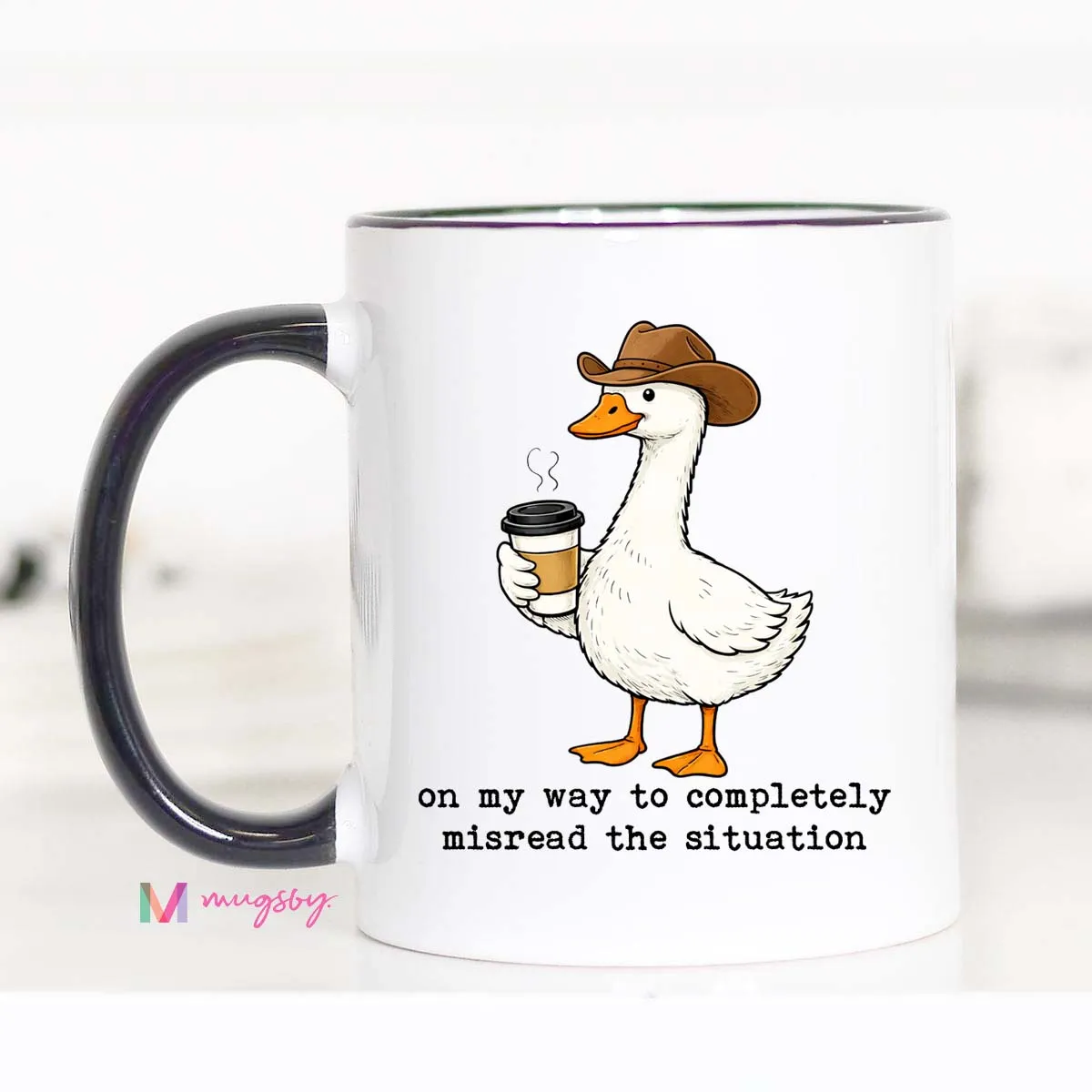 Mugsby Funny Goose keramik kop 325 ml hvid