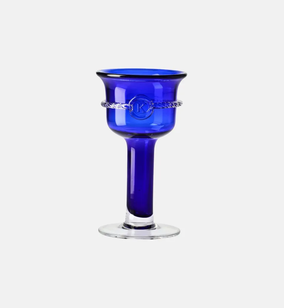 Krosno Aurelia lysestage 25 cm kobolt krystal