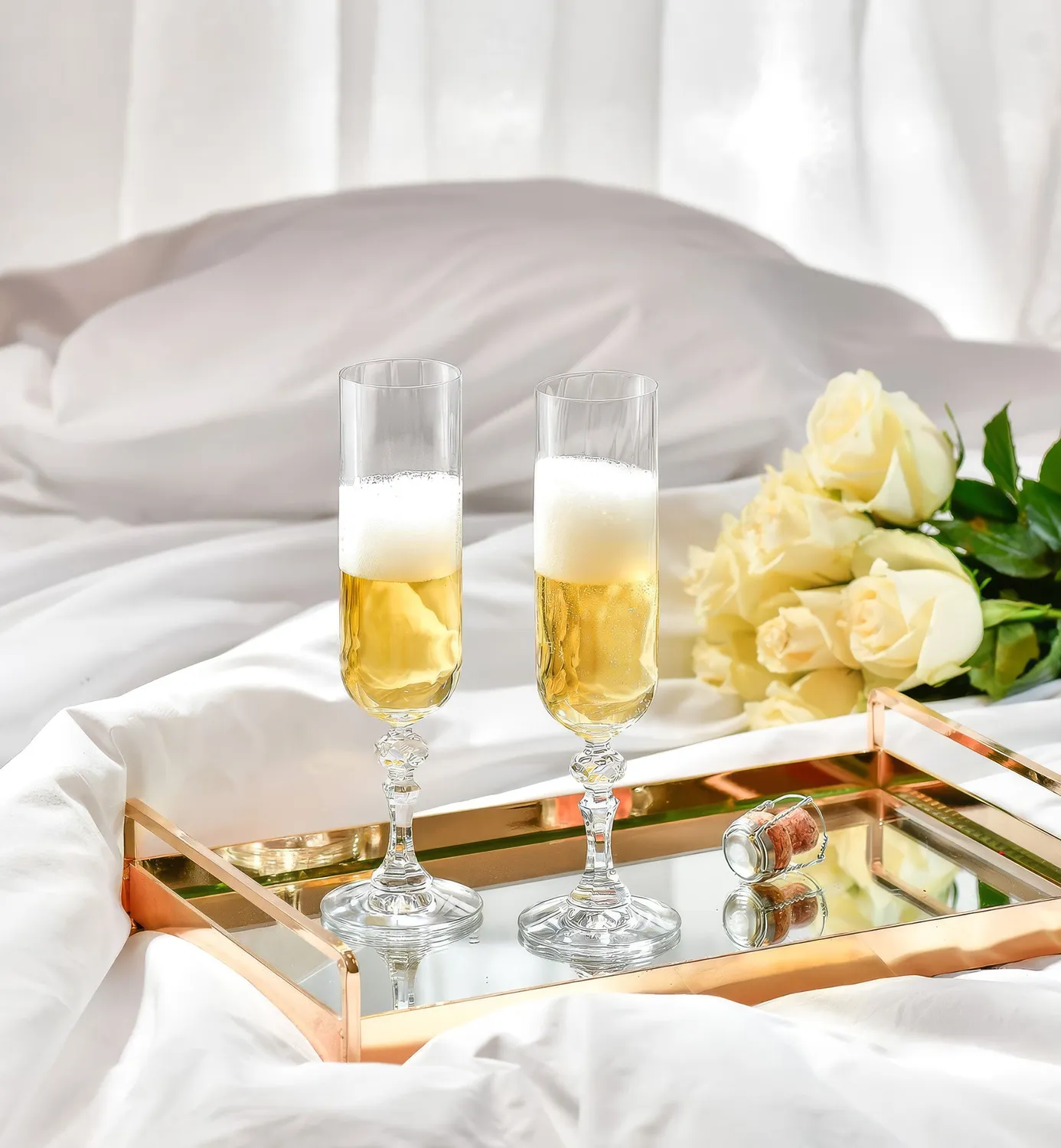 Krosno Paris champagneglas 220 ml krystal riflet