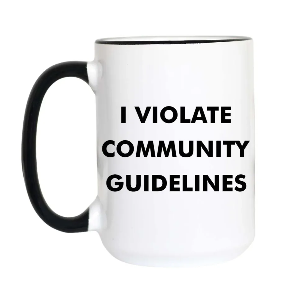 Mugsby Violate Guidelines krus 325 ml hvid meme