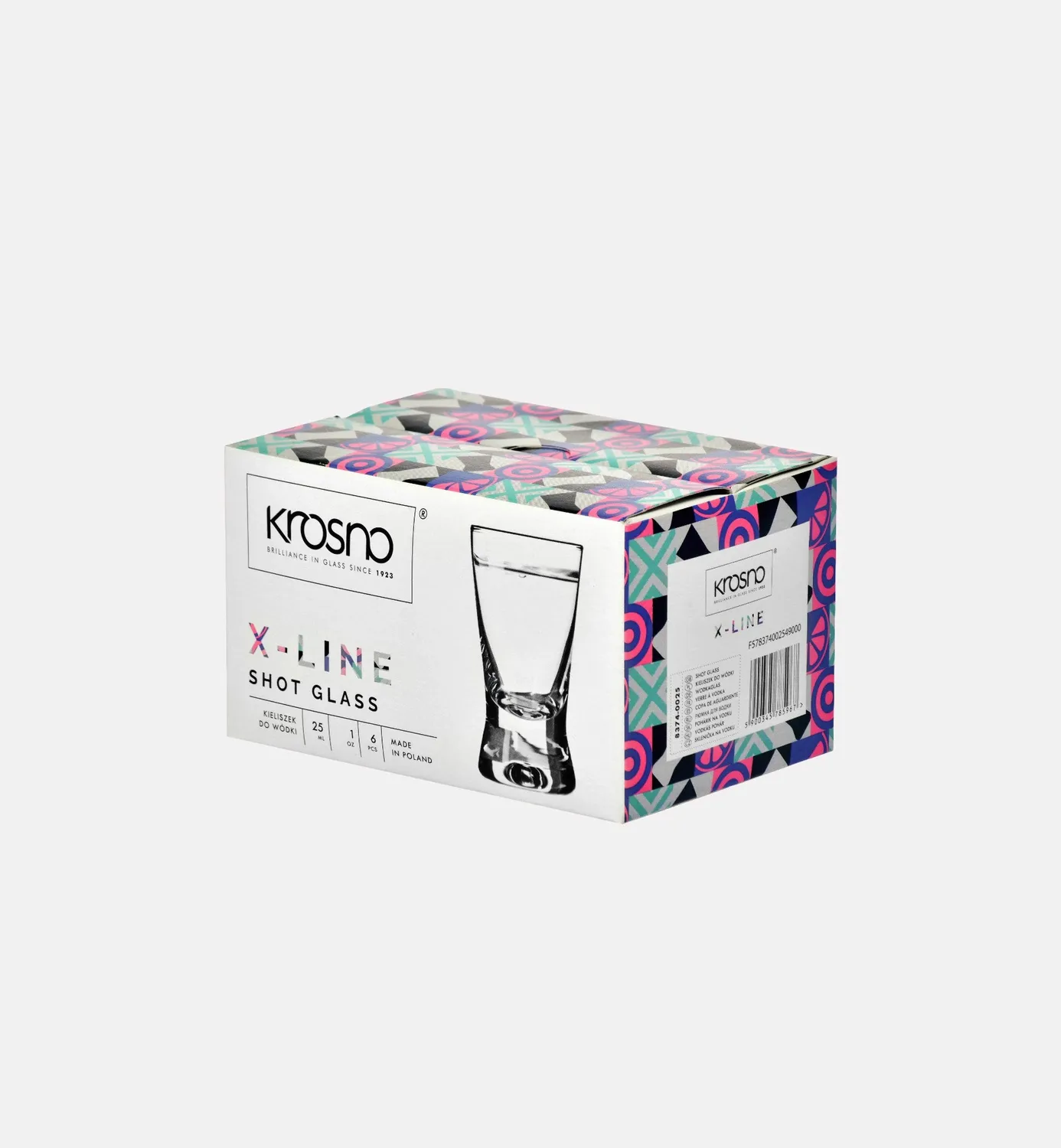 Krosno vodkaglas 25 ml klart glas klassisk
