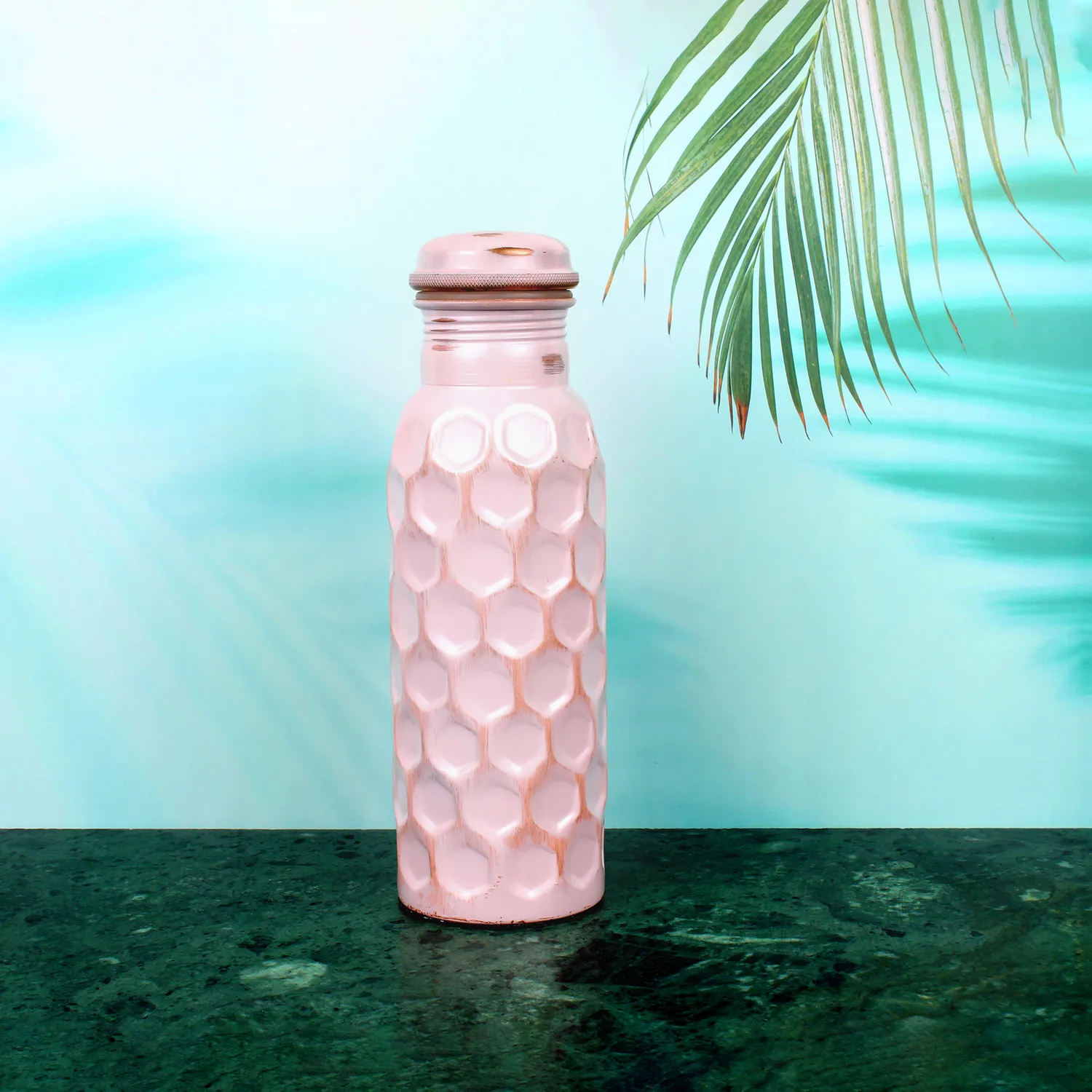 El'Cobre Premium Antique Light Pink Diamond Hammered kobberflaske 700 ml