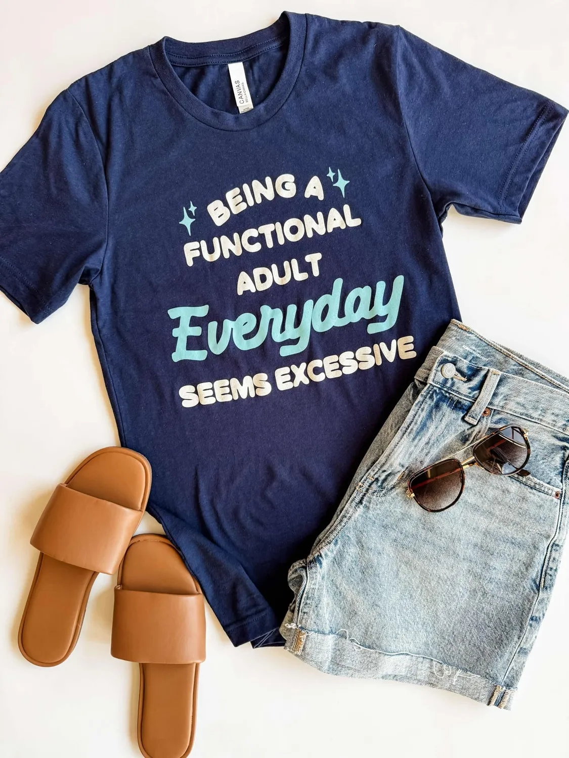 Mugsby Functional Adult T-shirt S navy bomuld