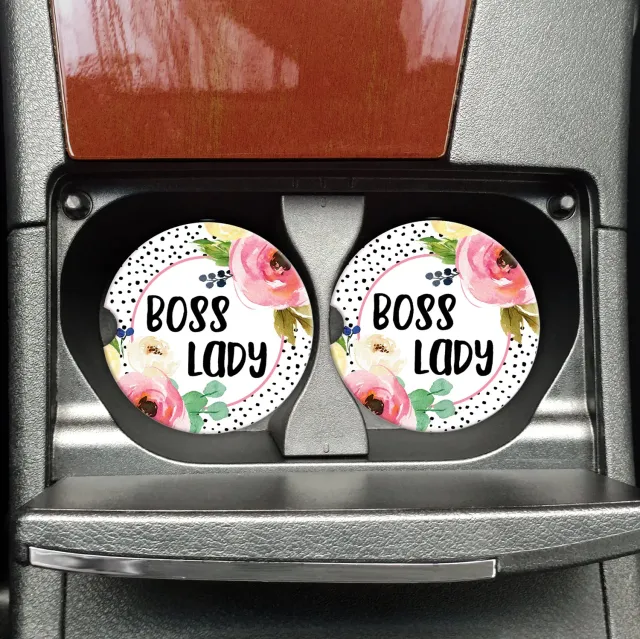 Mugsby Boss Lady bil coaster sandsten enkelt gave
