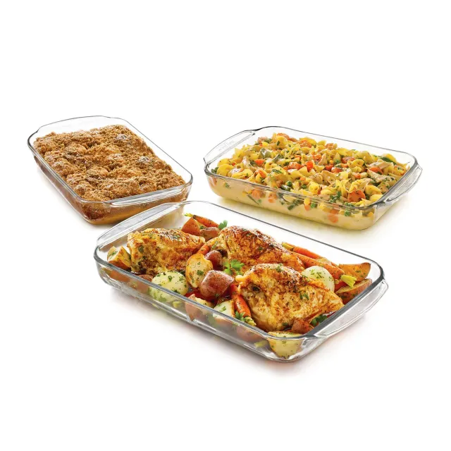Libbey Baker's Basics ovnfad glas 3 stk rektangulær