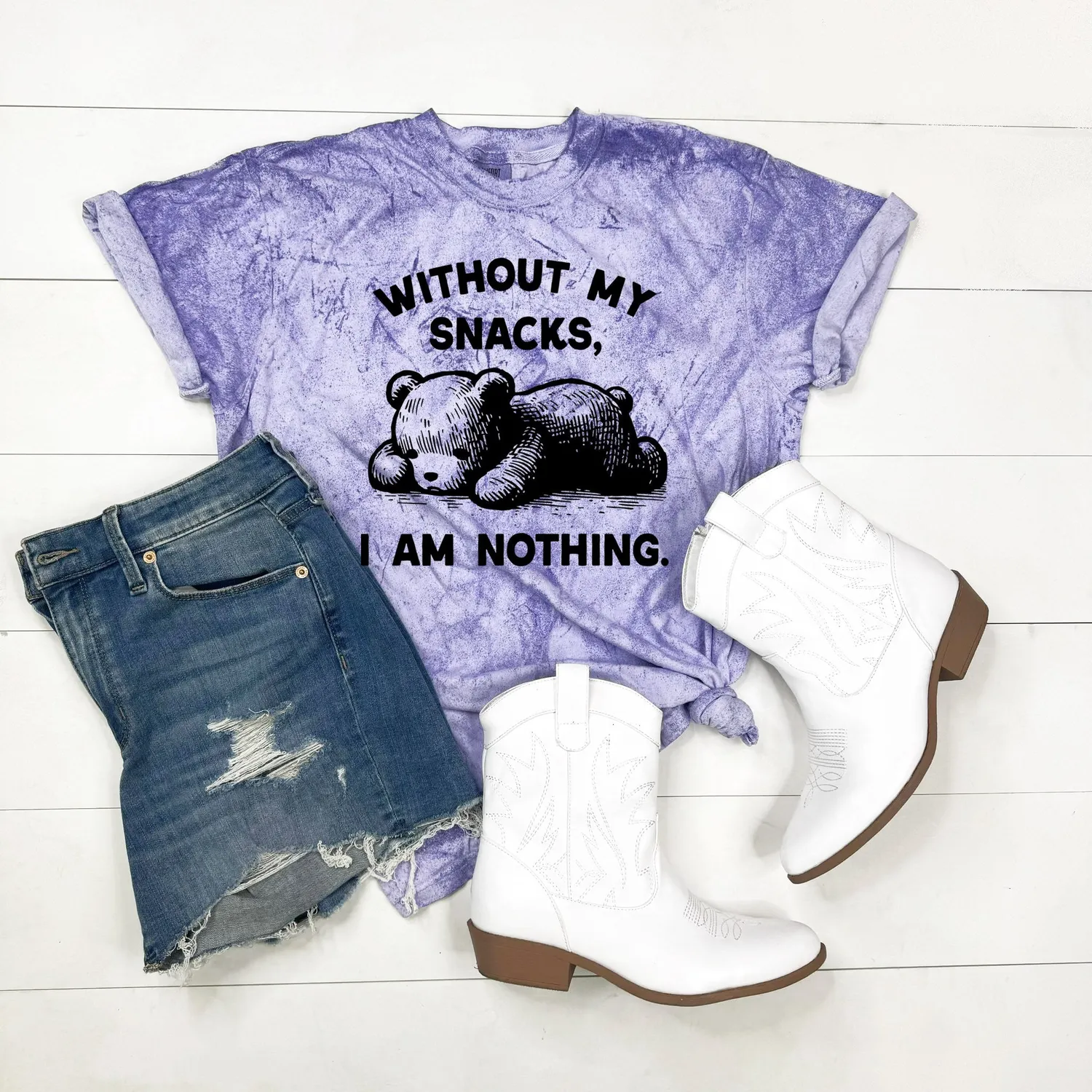 Mugsby Without My Snacks I am Nothing T-shirt Small smoke bomuld