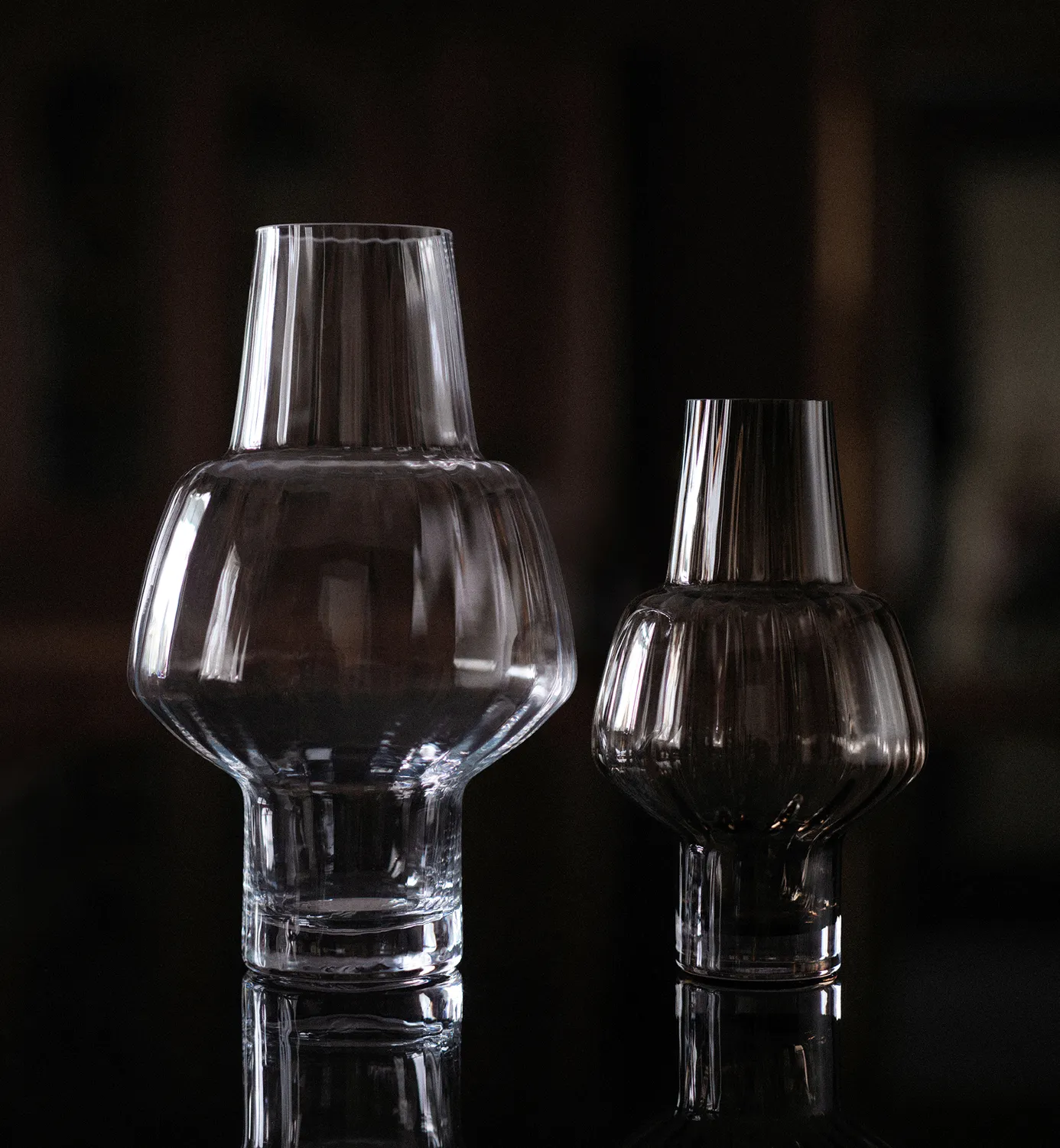 Krosno Muse vase 30 cm smoky quartz riflet