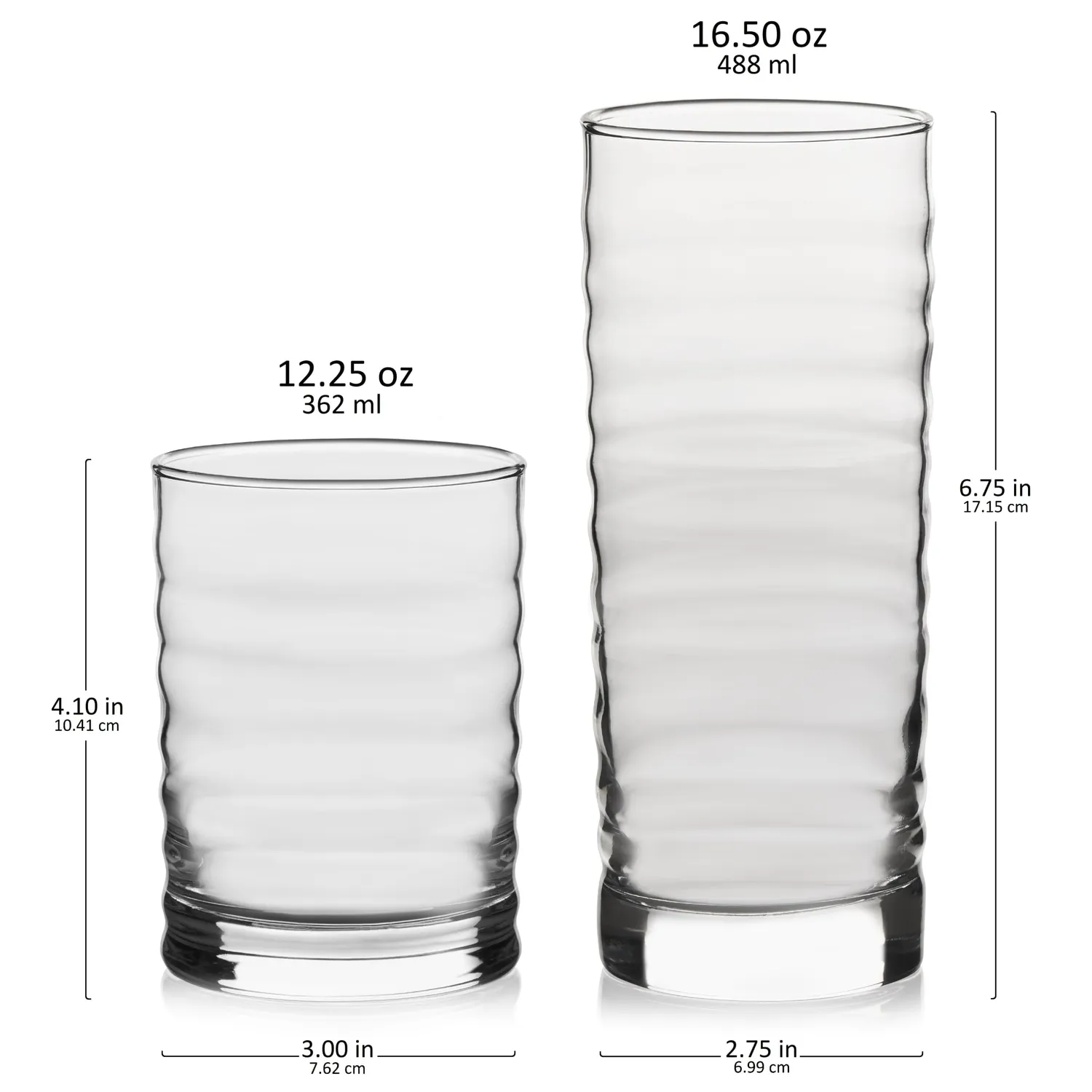 Libbey Pueblo drikkeglas 16 stk tumbler og rocks bølget