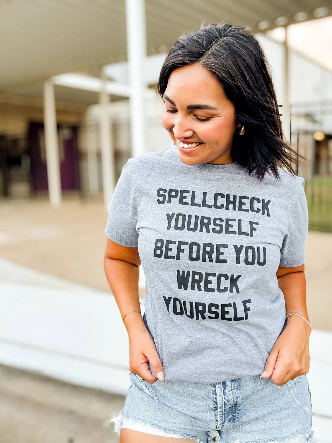 Mugsby Spellcheck Yourself t-shirt large sjov