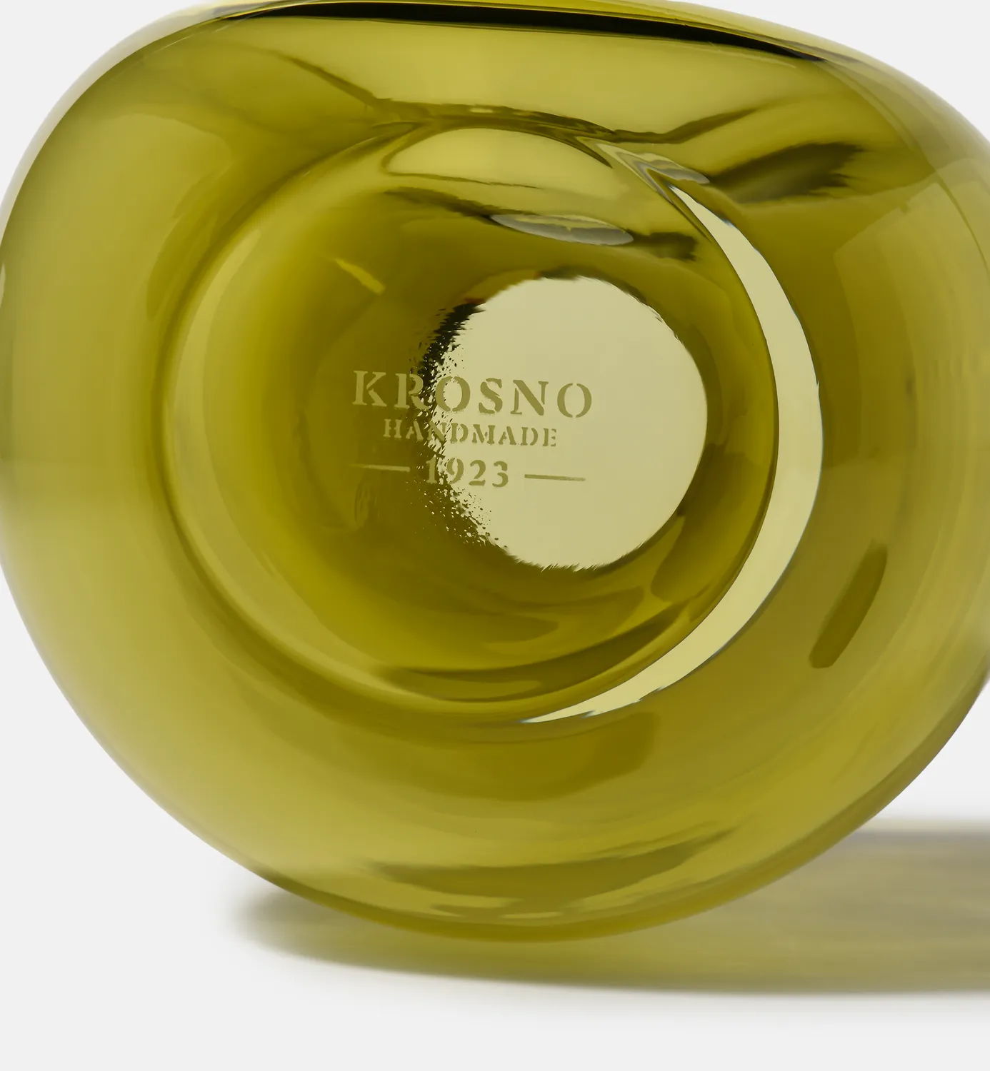 Krosno Flow vase olivengru00f8n 20 cm mundblu00e6st glas