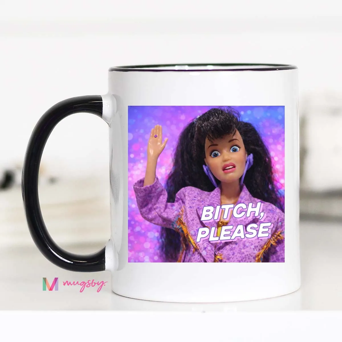 Mugsby Bitch Please krus 325 ml hvid sjov