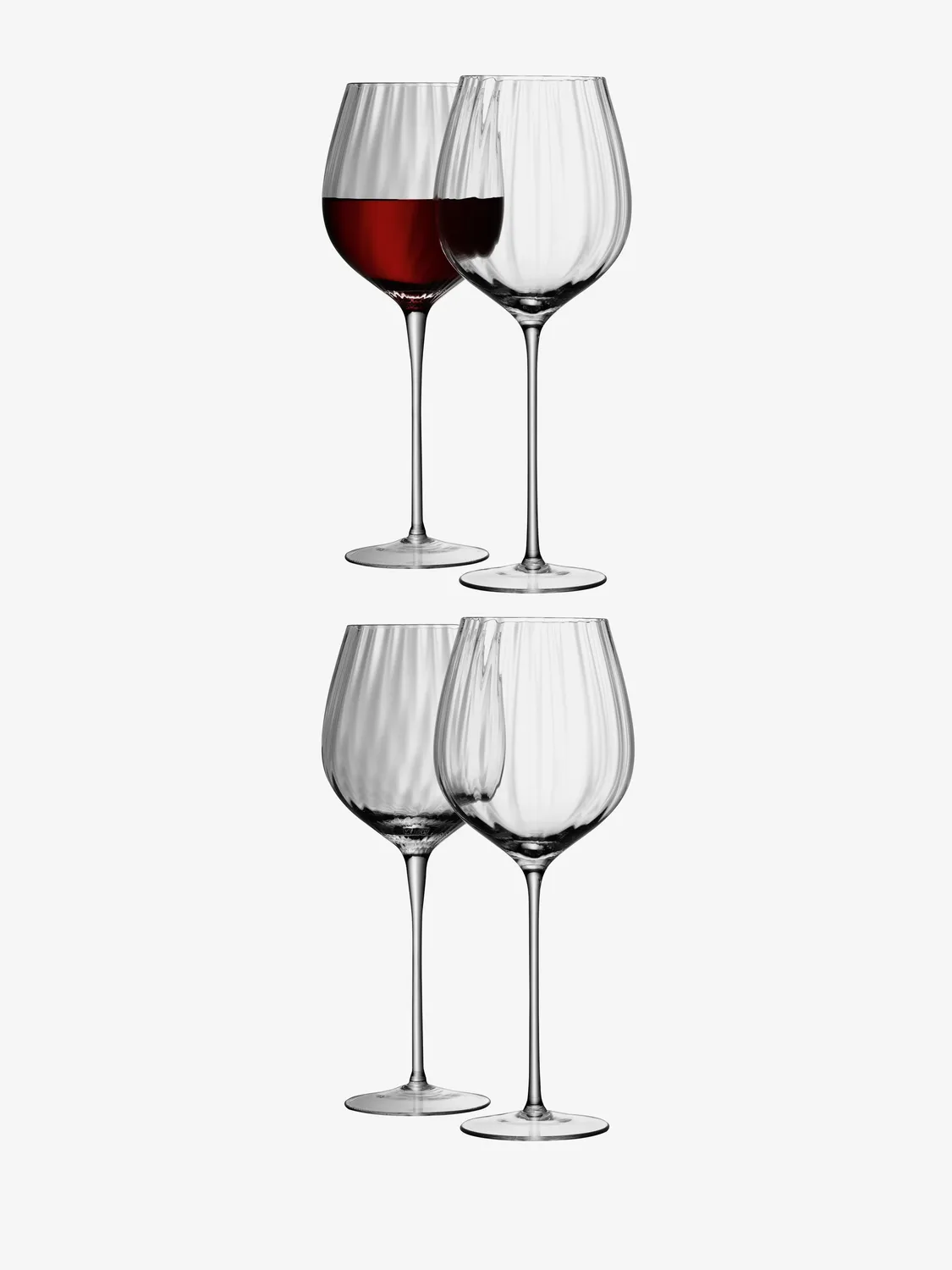 LSA Aurelia rødvinsglas 4 stk riflet