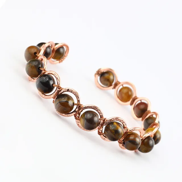 El'Cobre Copper Tiger Eye Crystal armbånd tigerøje