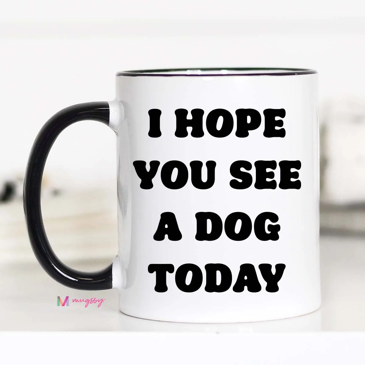 Mugsby See a Dog Today kop 11 oz hvid keramik hund