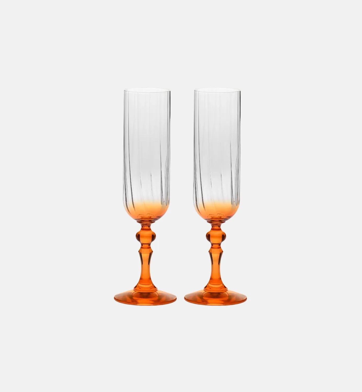 Krosno Ombré champagneglas 200 ml orange stilk