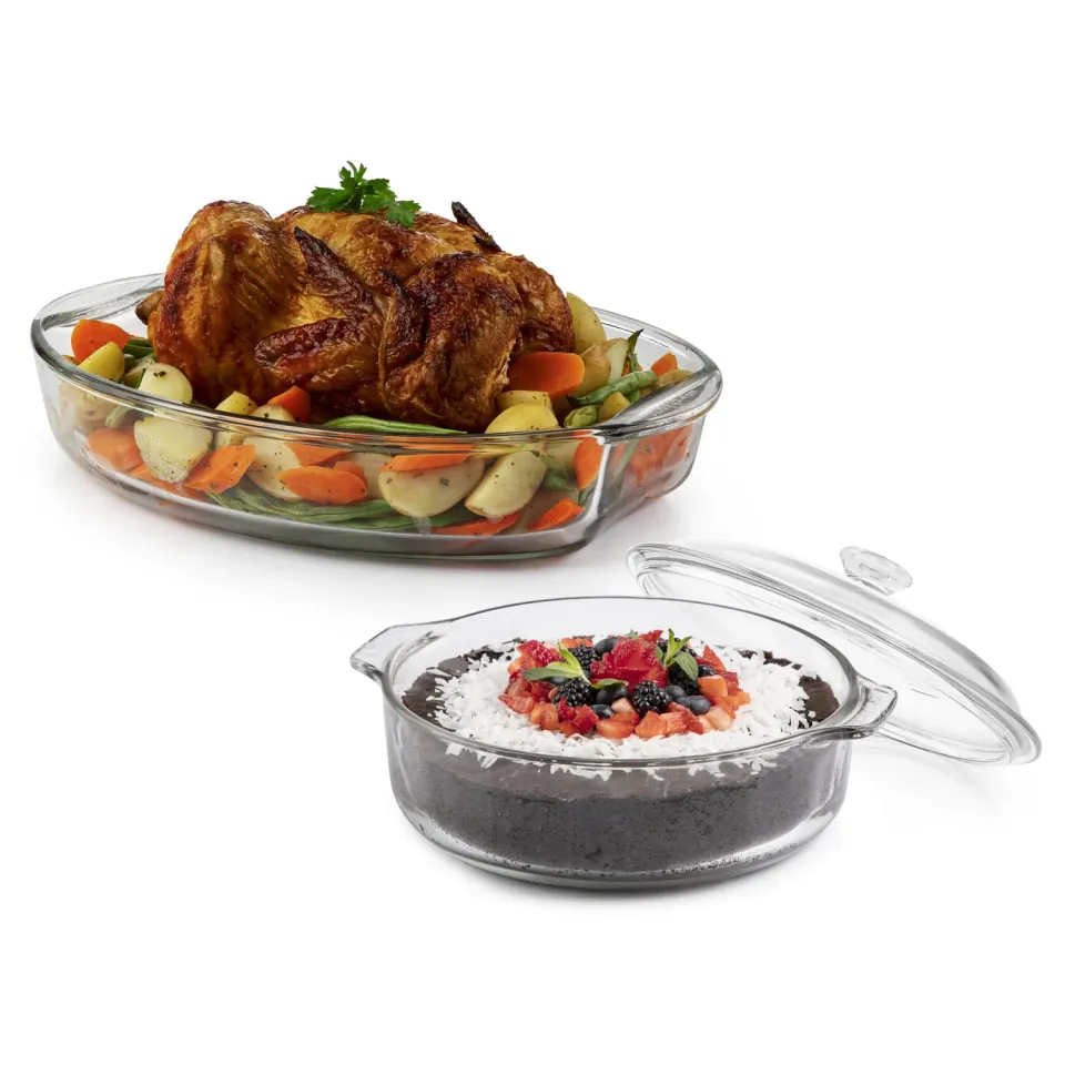Libbey Baker's Basics ovnfad glas sæt 2 med låg