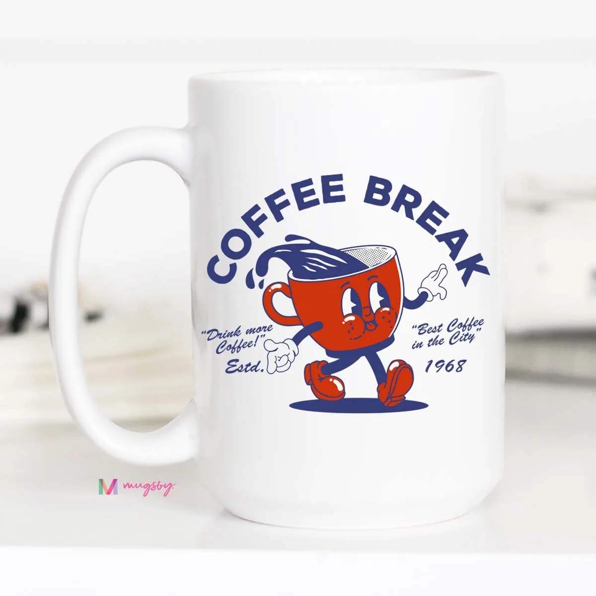 Mugsby Coffee Break krus keramik 325 ml hvid