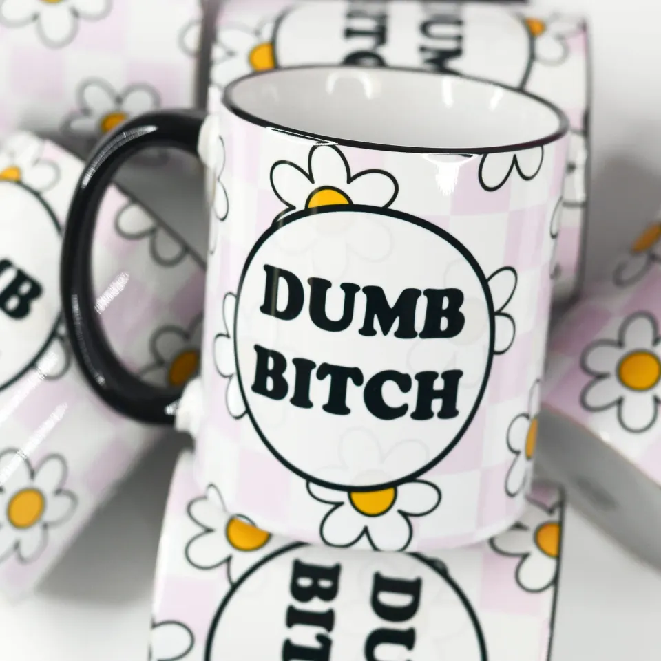 Mugsby Dumb Bitch krus 325 ml sort kant fræk