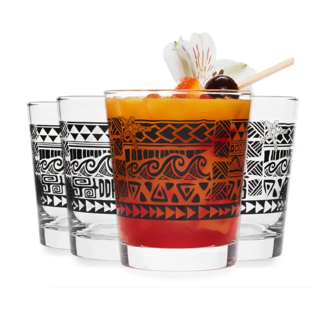 Libbey Tiki Kahiko rocksglas 4 stk sort 384 ml