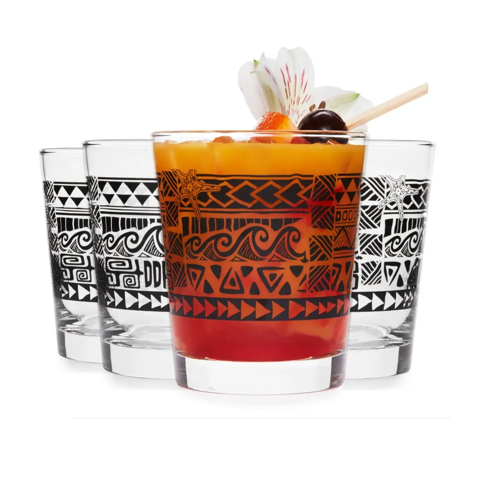 Libbey Tiki Kahiko rocksglas 4 stk sort 384 ml