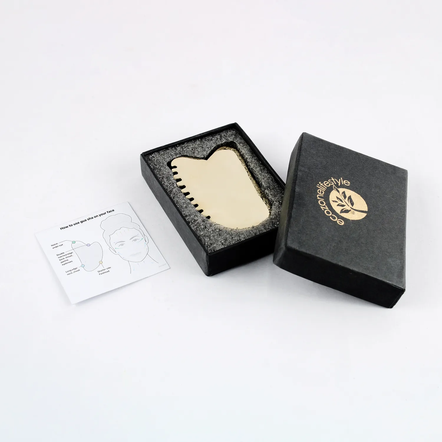 El'Cobre Kansa Gua Sha kam ansigtsskaber med takker bronze
