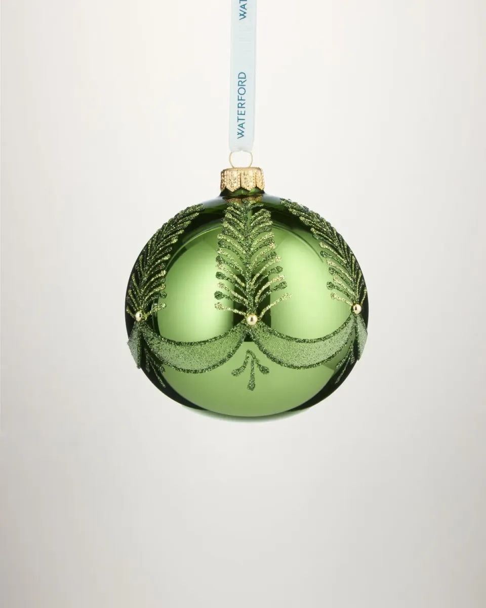 Waterford Holiday Heirlooms julekugle grøn glas