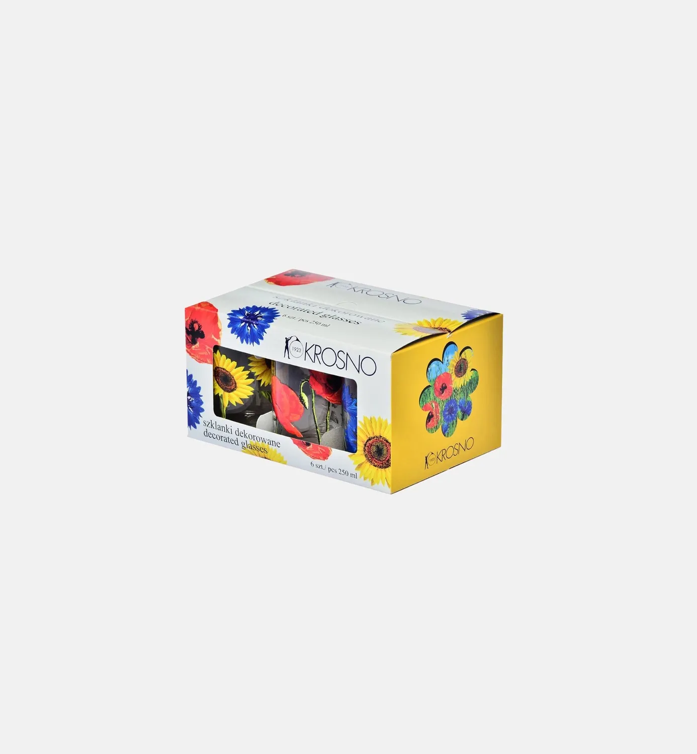 Krosno Bloom drikkeglas 250 ml 6 stk blomster