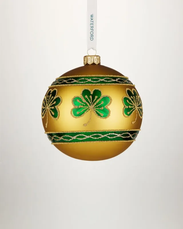 Waterford Holiday Heirlooms Emerald Shamrock julekugle guld grøn