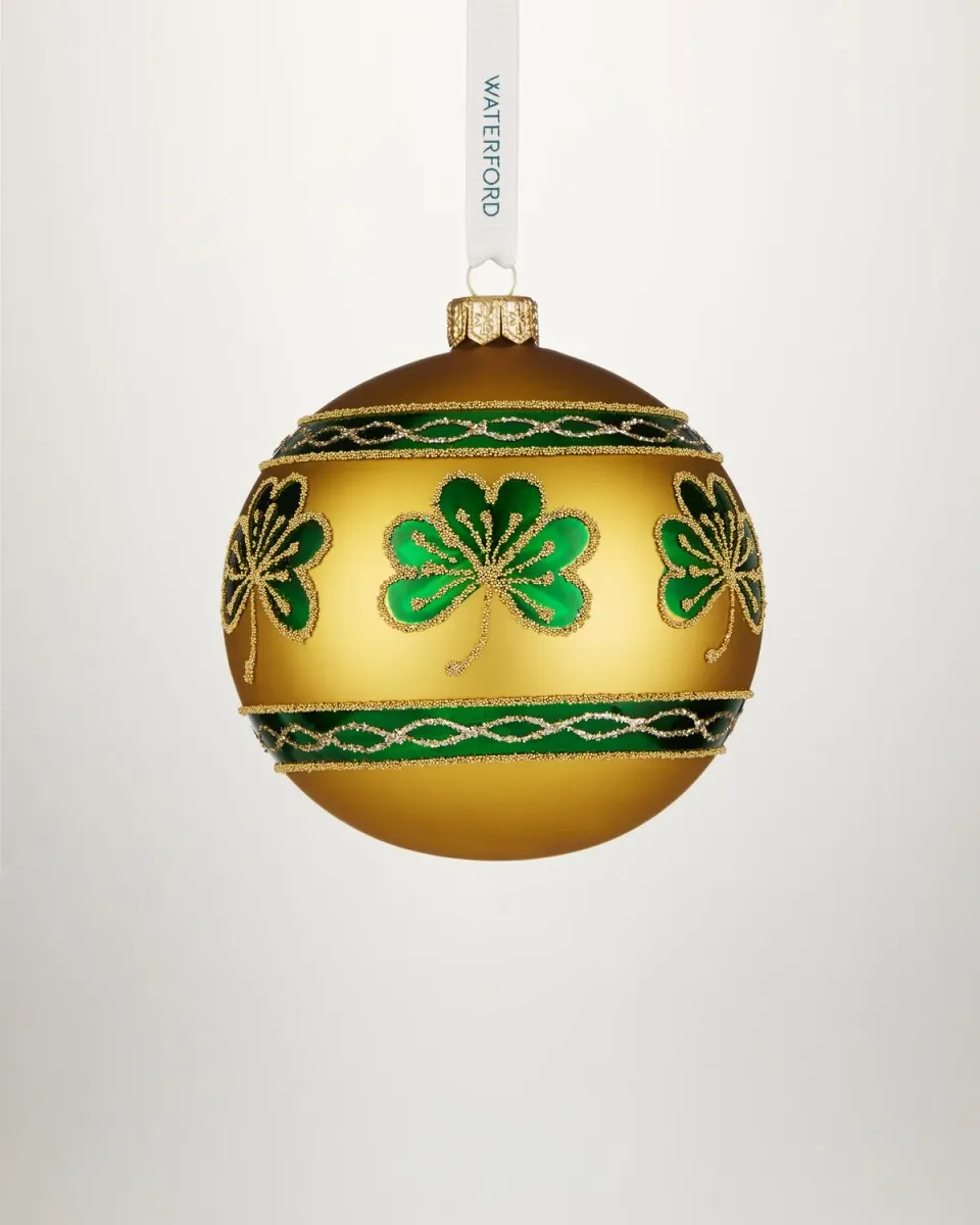 Waterford Holiday Heirlooms Emerald Shamrock julekugle guld grøn