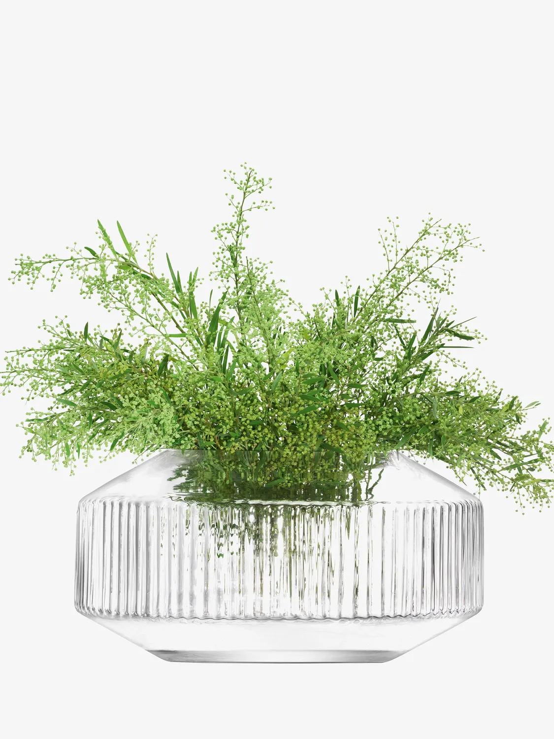 LSA Rotunda wide vase glas lav bred riflet