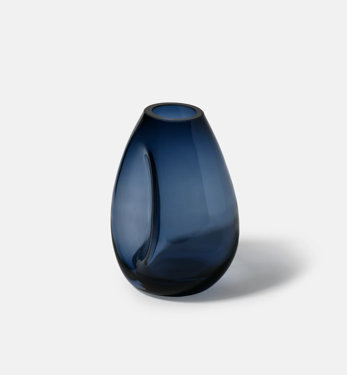 Krosno Flow vase 20 cm navy blyfri krystal