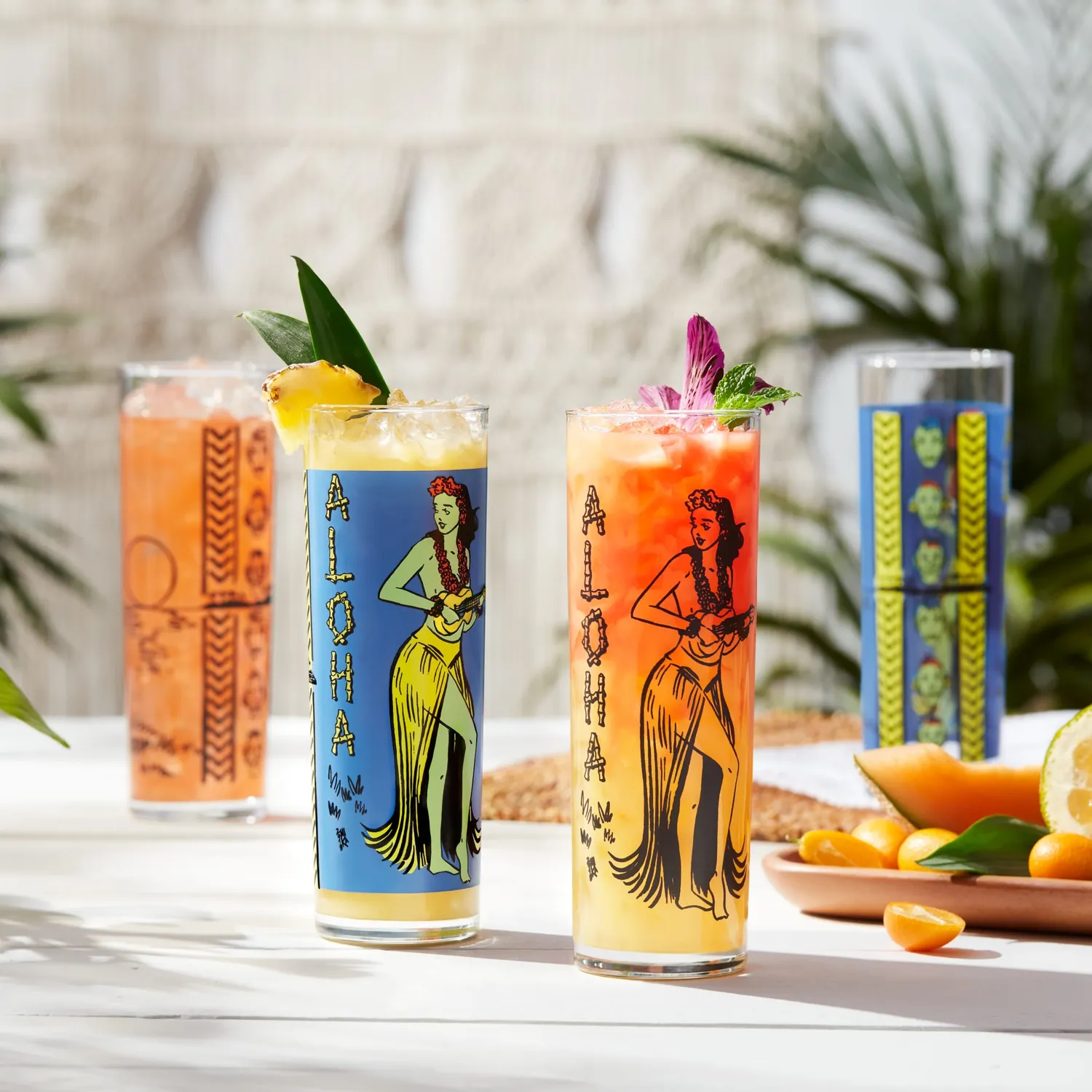 Libbey Tiki Kahiko tikiglas 400 ml sæt med 4 farvet