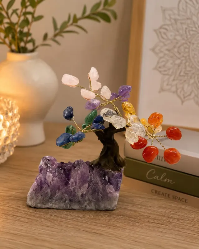 El'Cobre 7 Chakra krystaltræ 10 cm