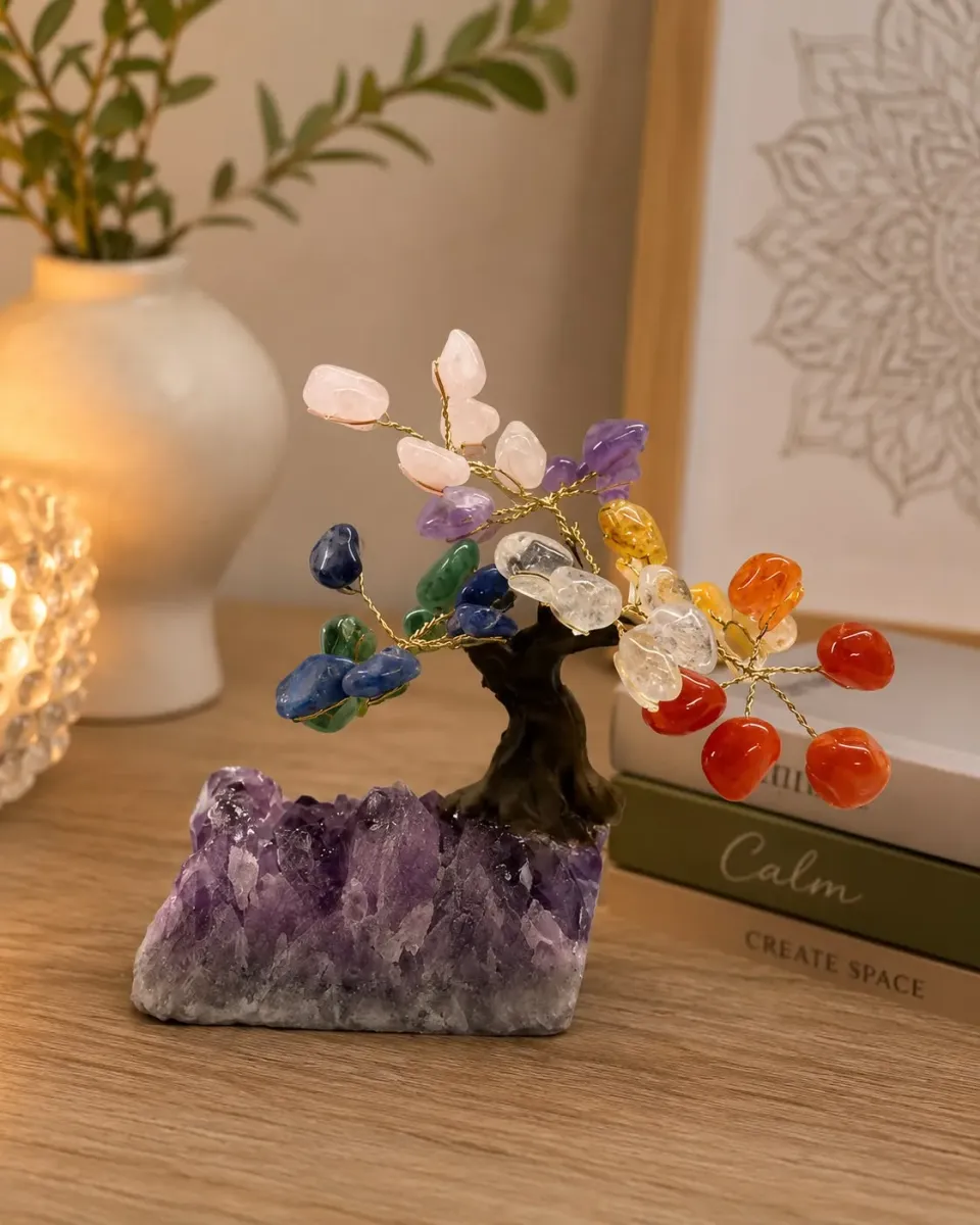 El'Cobre 7 Chakra krystaltræ 10 cm