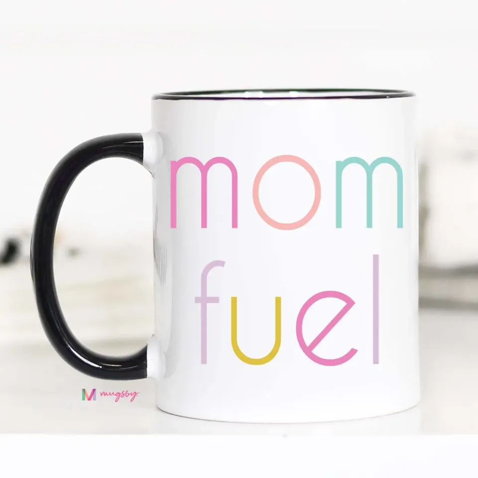 Mugsby Mom Fuel kop hvid 11 oz keramik