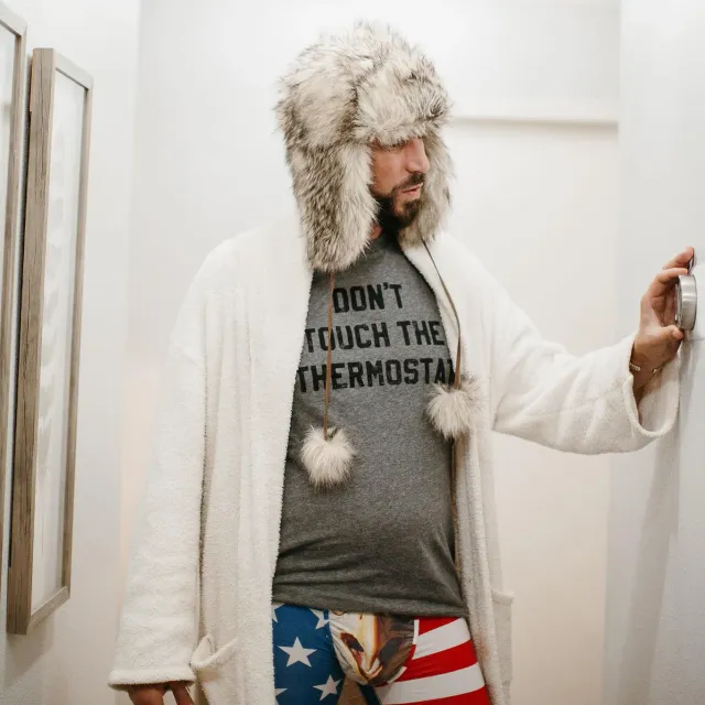 Mugsby Don't Touch Thermostat sweatshirt grå L