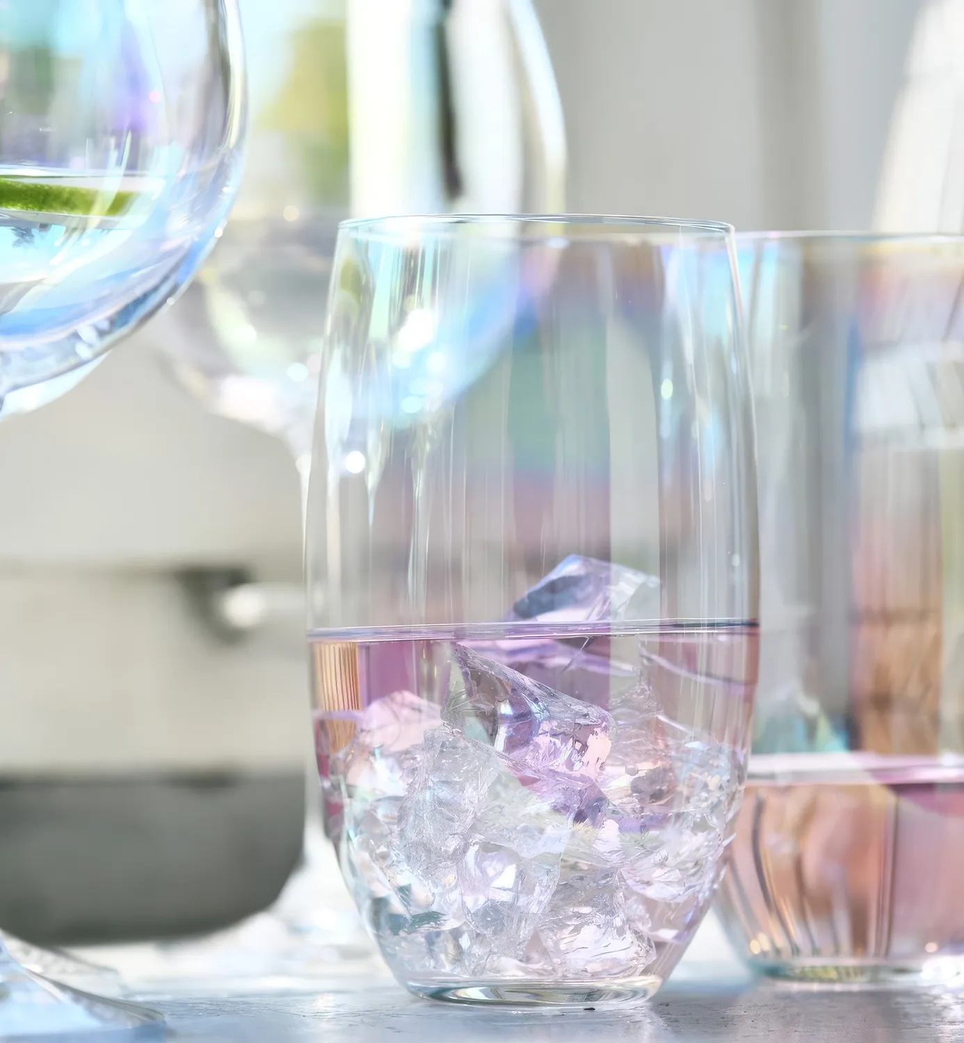 Krosno Rainbow glas 510 ml iriserende perlemor