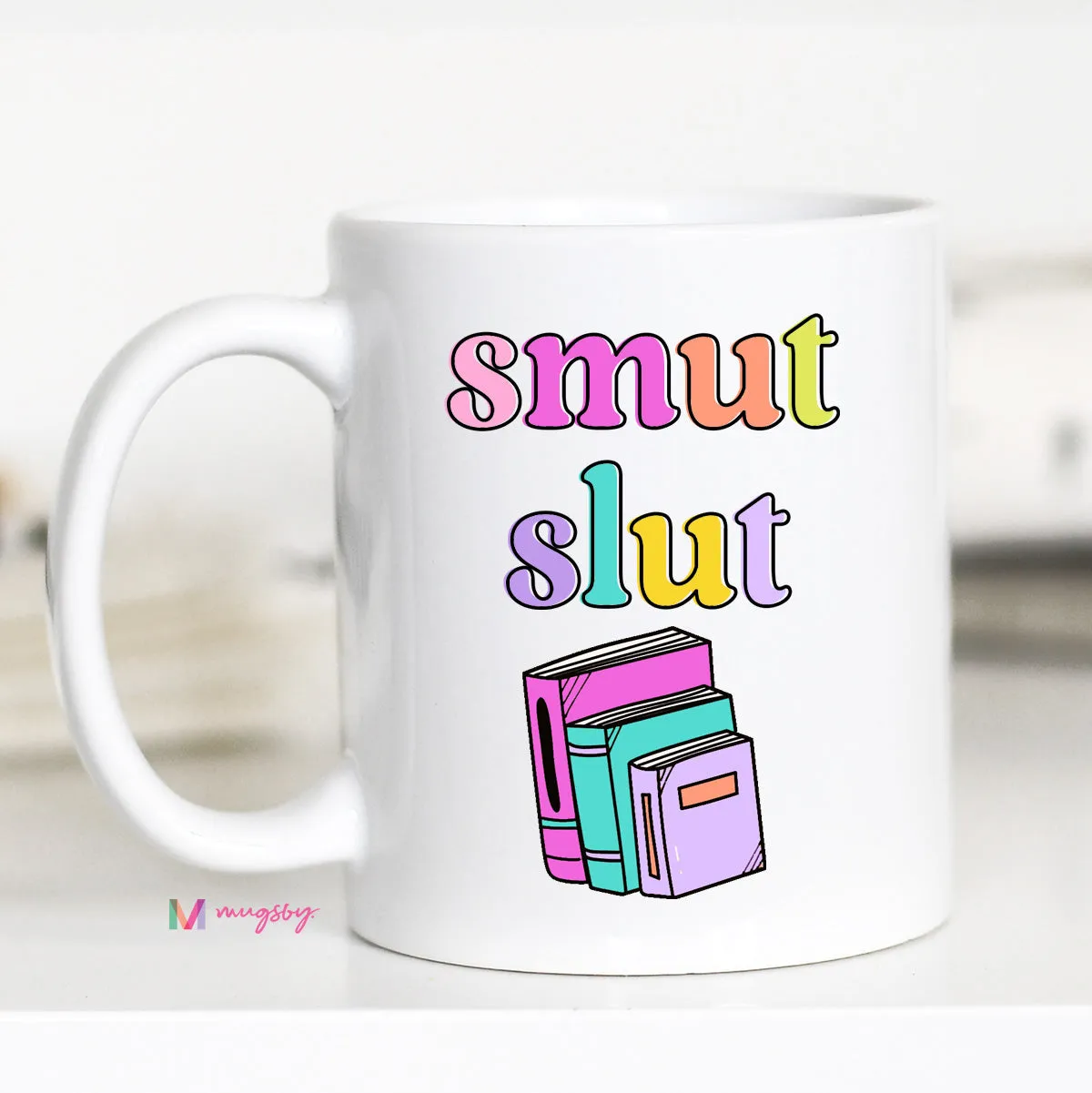 Mugsby Smut Slut krus hvid 325 ml book lover