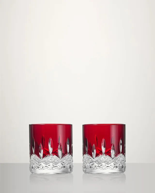 Waterford Lismore Red Straight tumbler whiskyglas 2 stk rød