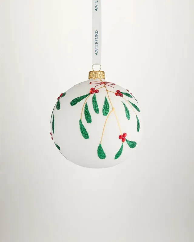 Waterford Holiday Heirlooms Mistletoe julekugle hvid mistelten