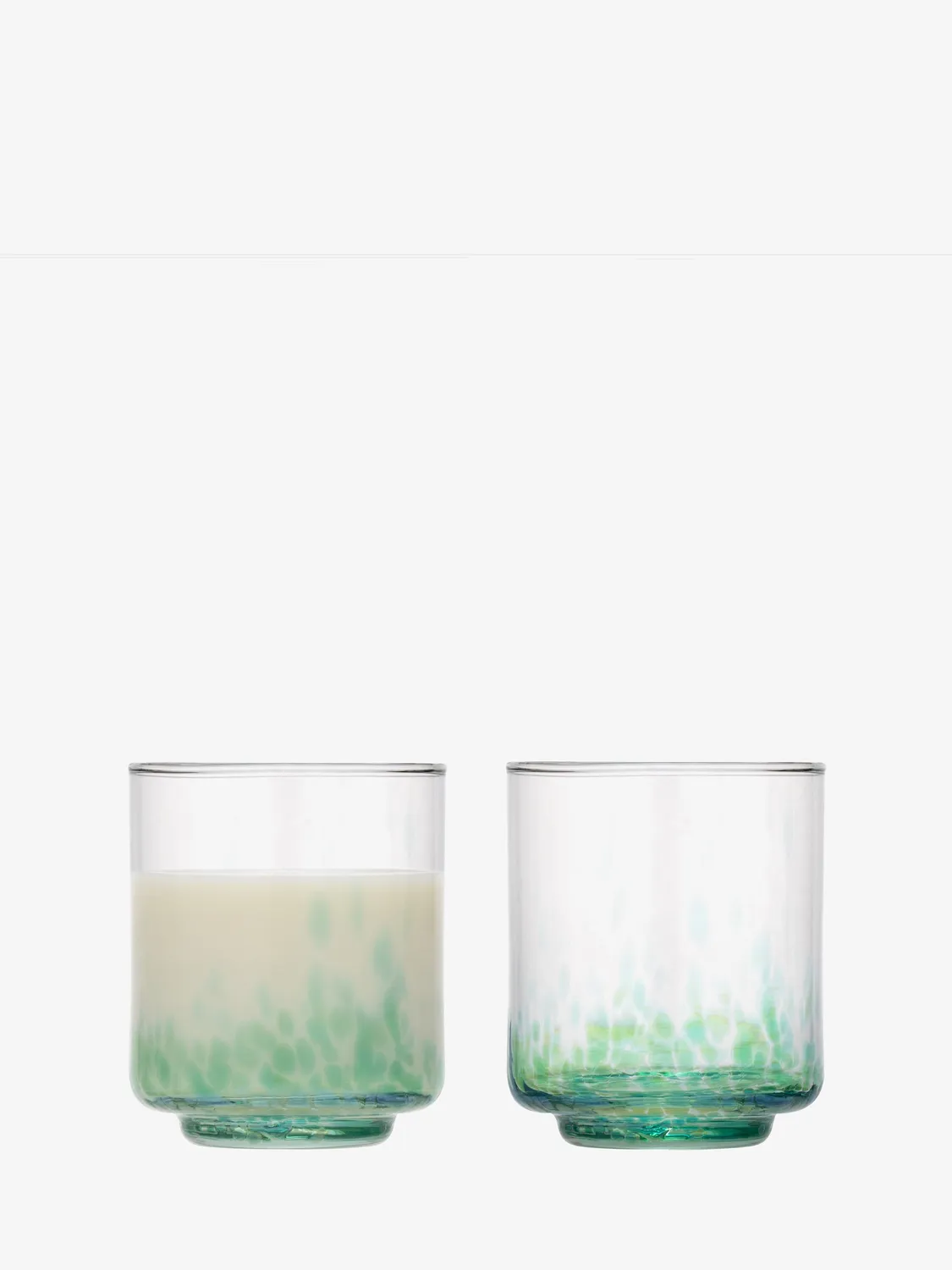 LSA Sea Glass tumbler 2 stk genbrugsglas spættet