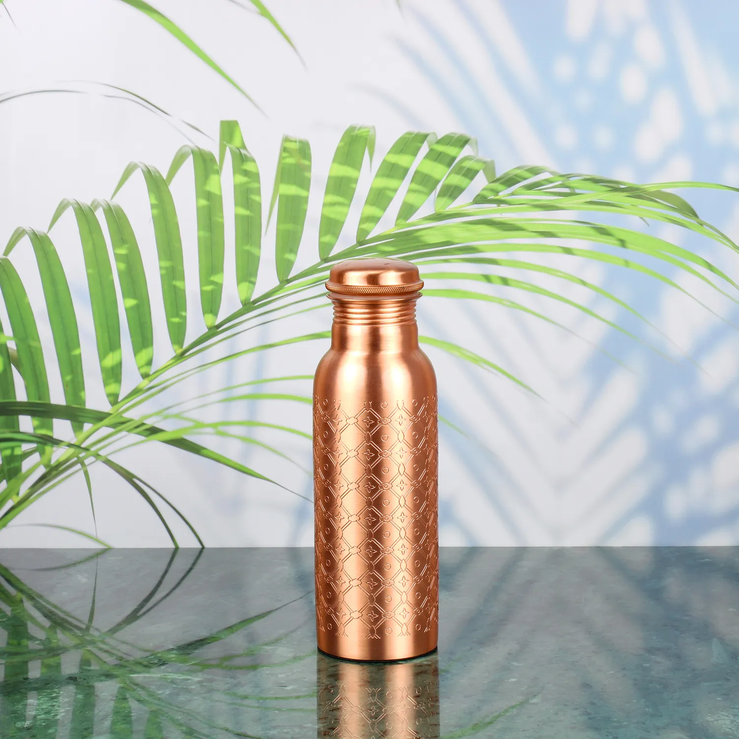 El'Cobre Premium Etching kobbervandflaske 700 ml graveret