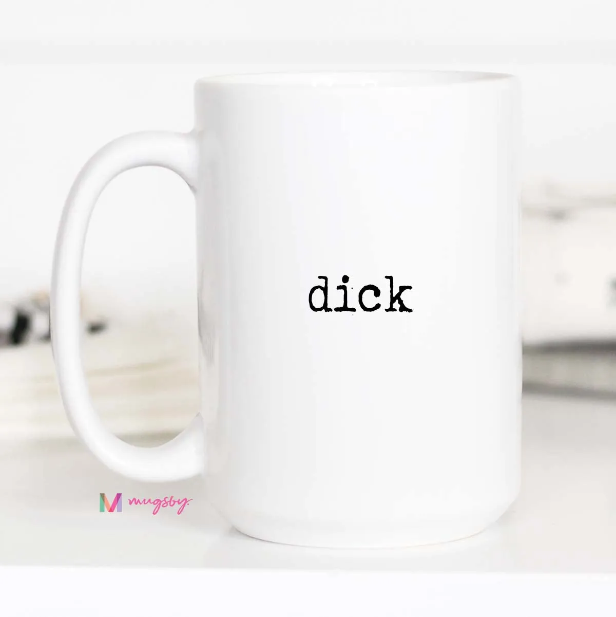 Mugsby Dick krus hvid keramik 325 ml sjov gave