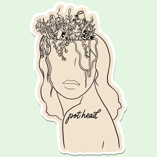 Mugsby Pot Head vinyl klistermærke plante