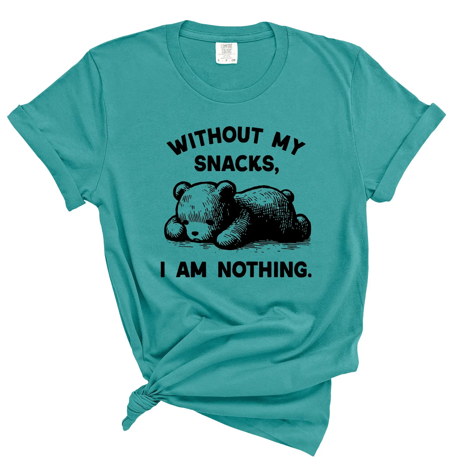 Mugsby Without My Snacks I am Nothing T-shirt Small smoke bomuld