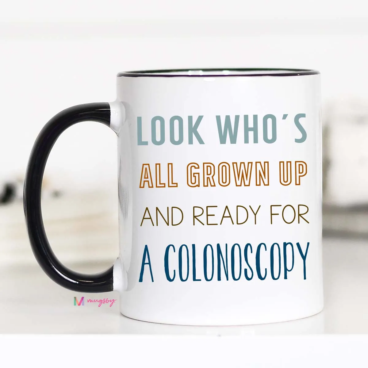 Mugsby All Grown Up colonoscopy krus hvid 325 ml