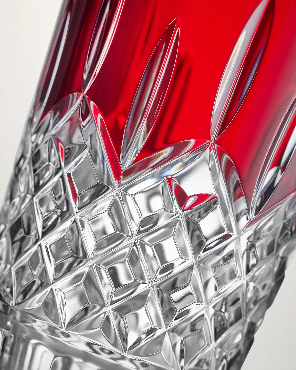 Waterford Lismore Red vase rød krystal blomster