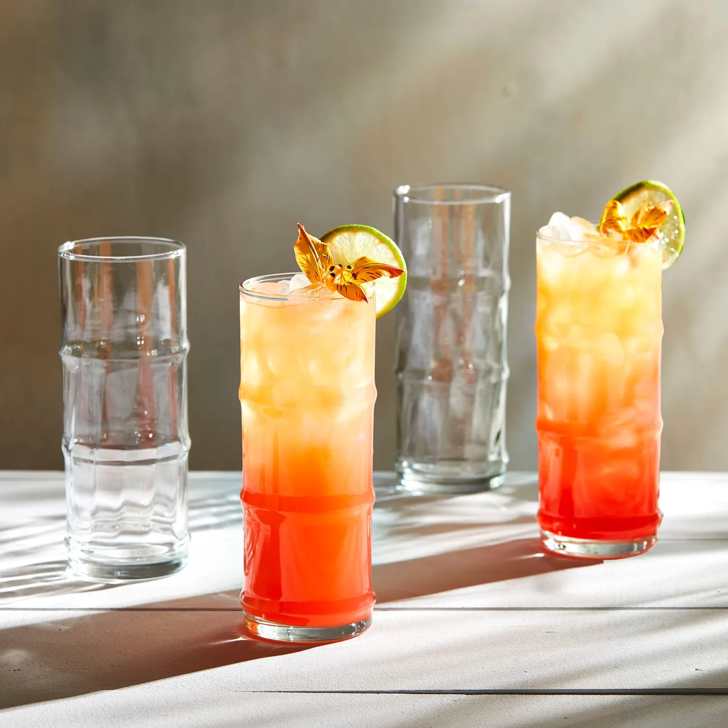 Libbey Tiki Bamboo Highball drikkeglas 4 stk 473 ml klart