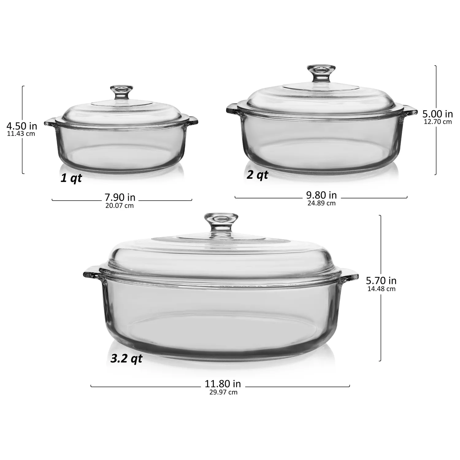 Libbey Baker's Basics glasfad 3 sæt med låg