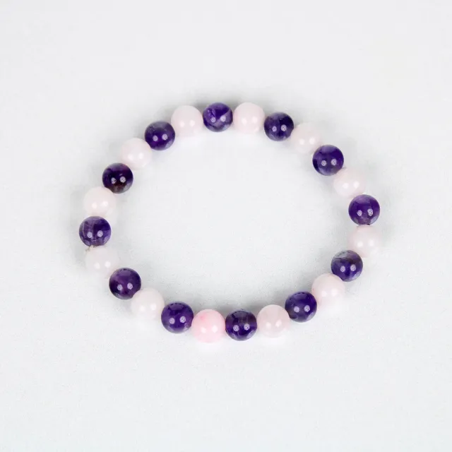 El'Cobre Rose Quartz Amethyst armbånd 8mm
